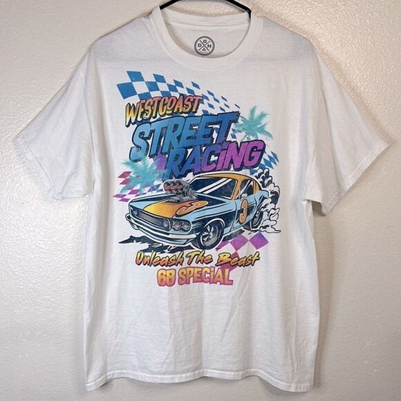 DOMA Westcoast Street Racing White Short Sleeve Shirt Size: L - Picture 1 of 8